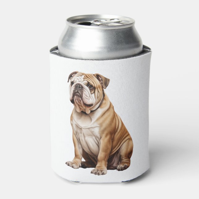 Porta-lata Retrato Encantador de Bulldog Inglês - Adorável Ca (Can Front)