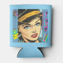 Porta-lata Retro 90s Pop Art Comic Woman Can Cooler