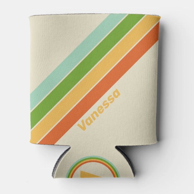 Porta-lata Retro ABC Street Strips com Nome (Frente)