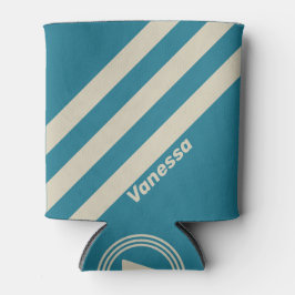 Porta-lata Retro Aquamarine Três Fitas com Nome