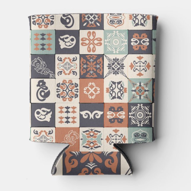 Porta-lata Retro Azulejos: Padrão de Azulejo de Lisboa (Frente)