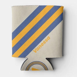 Porta-lata Retro Blue Crush Sunset Stripes with Name