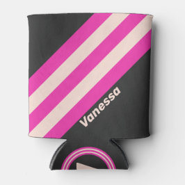 Porta-lata Retro Bubblegum Stripes with Name