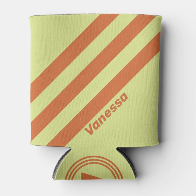 Porta-lata Retro Desert Cactus Três Fitas com Nome (Frente)