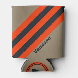 Porta-lata Retro Desert Meadow Stripes with Name