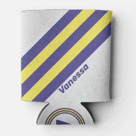 Porta-lata Retro Electric Lemon Grape Stripes with Name