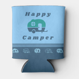 Porta-lata Retro Feliz Camper pode resfriar em azul e lacre