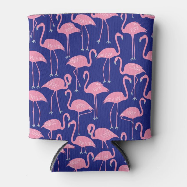 Porta-lata Retro Flamingo | Summer Poolside Cool Coastal (Frente)