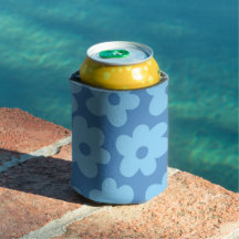 Retro Floral Azul Whimsical, Cheerful, Preppy