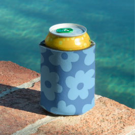 Porta-lata Retro Floral Azul Whimsical, Cheerful, Preppy