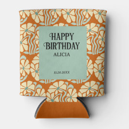 Porta-lata Retro Funky Groovy Boho Botânico Aniversário