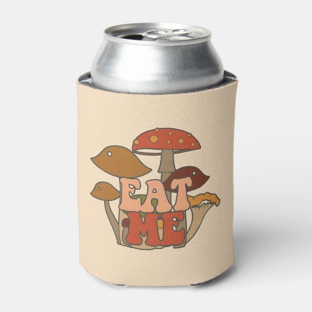 Porta-lata Retro Funny Mushroom | Coma-me (Can Front)