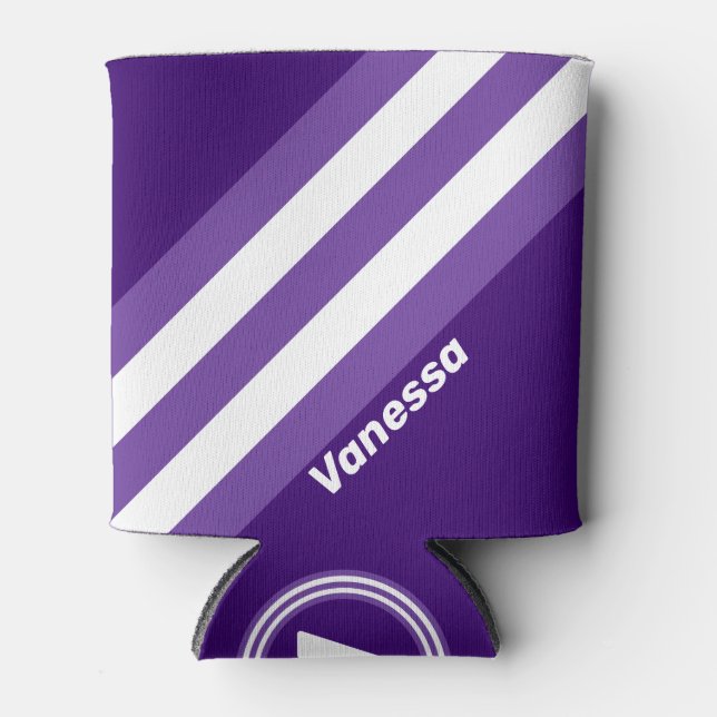 Porta-lata Retro Grapevine Grove Stripes with Name (Frente)