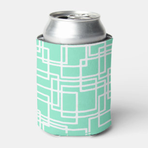 Porta-lata Retro Modern Retângulos em Aqua Dilúído
