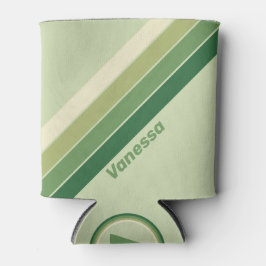 Porta-lata Retro Moss Rainbow Stripes with Name