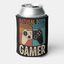 Porta-lata Retro Natural Born Gamer Funny