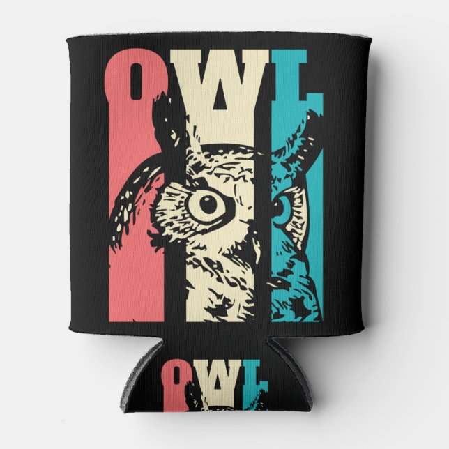 Porta-lata Retro Owl (Frente)