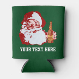 Porta-lata Retrô Papai Noel com um Natal Engraçado Personaliz