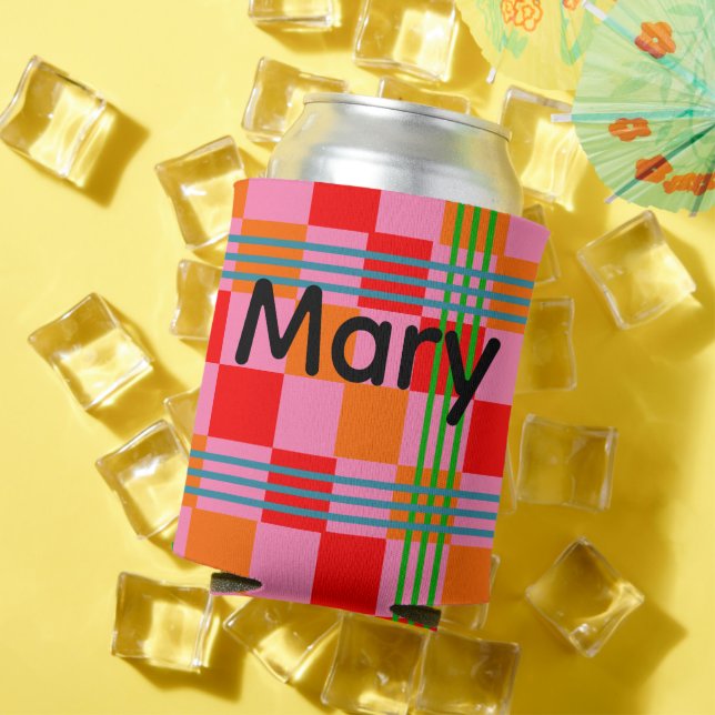 Porta-lata Retro Plaid  (Verão in situ)