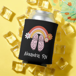 Porta-lata Retro Rainbow e Rubber Clogs Monograma Enfermagem