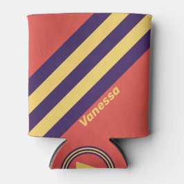 Porta-lata Retro Surf Sunset Stripes with Name