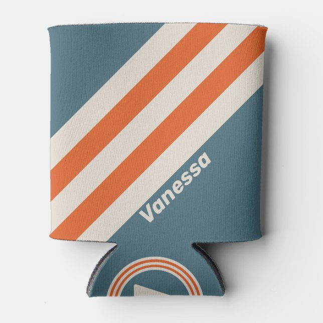 Porta-lata Retro Surfside Stripes with Name (Frente)