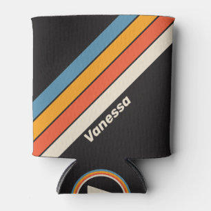 Porta-lata Retro Vintage Dark do Arco-Íris com Nome