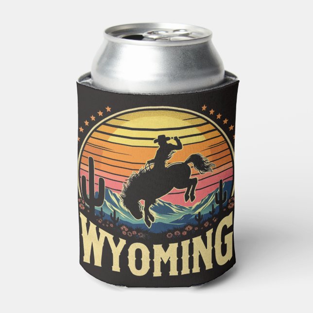 Porta-lata Retro Wyoming Cowboy (Can Front)
