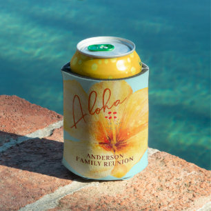 Porta-lata Reunião da Família Tropical Floral Aloha