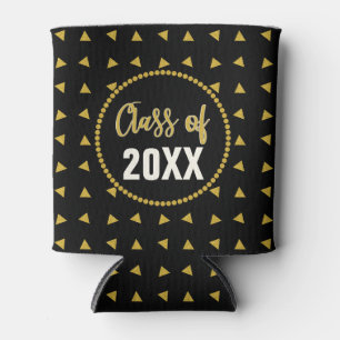 Porta-lata Reunião de Classe de Graduação Dourada Geométr