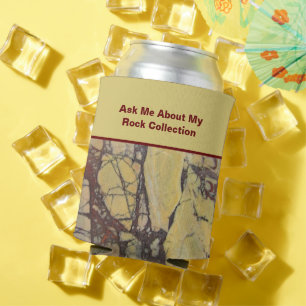 Porta-lata Rockhound Humor Yellow Red Stone Geology Mineral