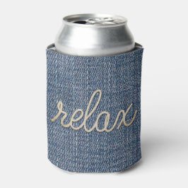 Porta-lata Rope Relax Text on Denim Can Cooler
