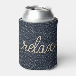 Porta-lata Rope Relax Text on Denim Can Cooler