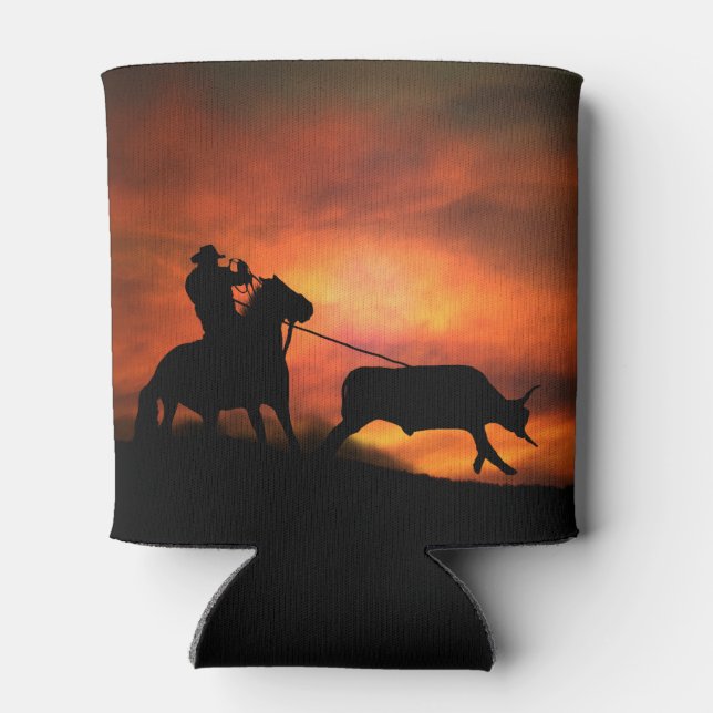 Porta-lata Roping Cowboy Horse e Steer (Traseira)