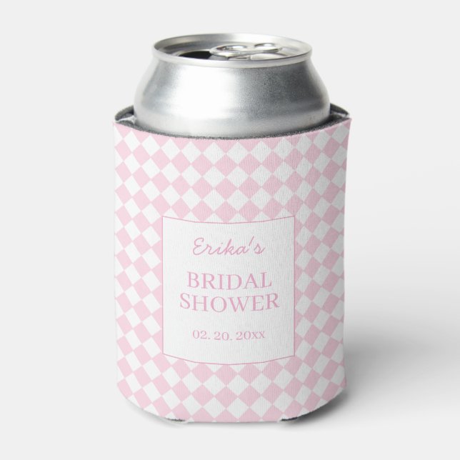 Porta-lata Rosa claro Design Clássico Bridal Shower Cooler (Can Front)