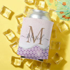 Porta-lata Rosa cor-de-rosa Elegante Monograma