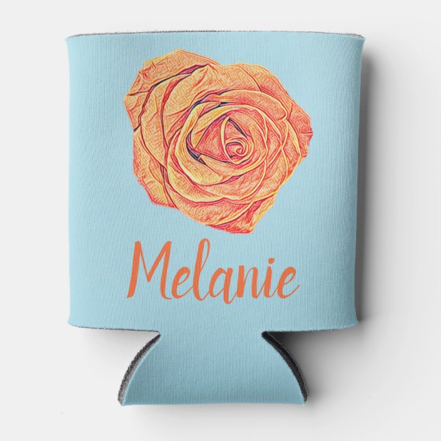 Porta-lata Rosa de Tangerina Tropical (Frente)