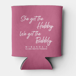 Porta-lata Rosa Engraçado, temos a Festa de solteira da Bolha