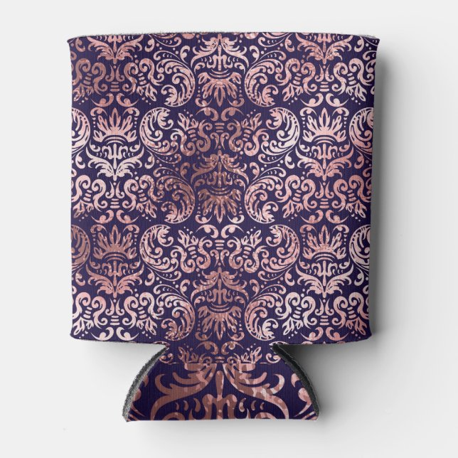 Porta-lata Rosa Gold Foil Cor damasco (Frente)