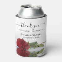 Rosa vermelha Elegante Casamento Romântico Obrigad