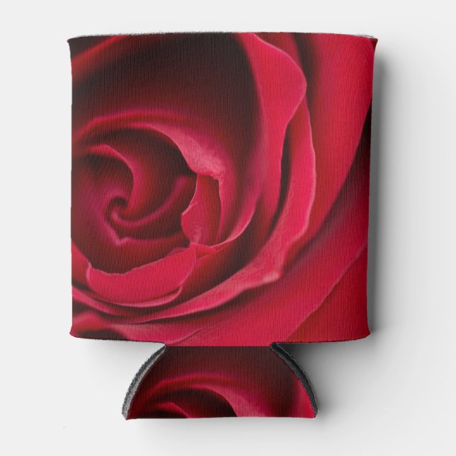 Porta-lata Rosa vermelha no resfriador da lata (Frente)