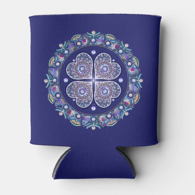 Porta-lata Rosace Azul (Frente)