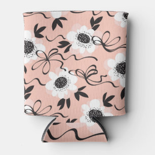 Porta-lata rosas abstrato, cores pálidas, padrão de colheita.