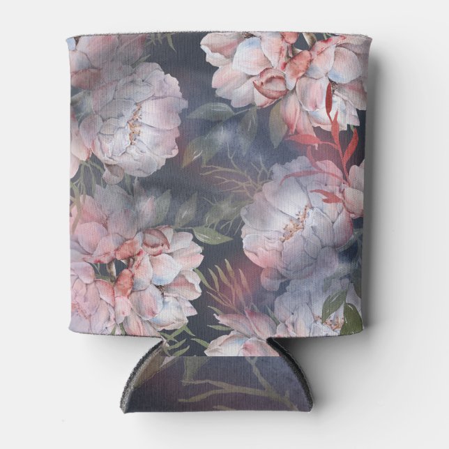 Porta-lata Rosas de Aquarela: Padrão Sem Costura Romântico (Frente)