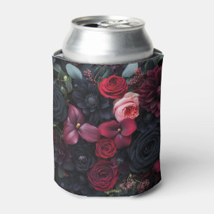 Porta-lata Rosas de Disposição Floral Escuro Elegante