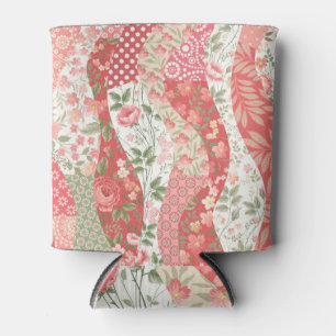 Porta-lata Rosas de patch: design de padrão uniforme.