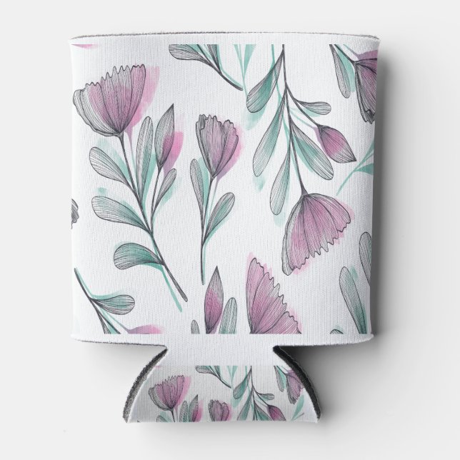 Porta-lata Rosas roxas (Frente)