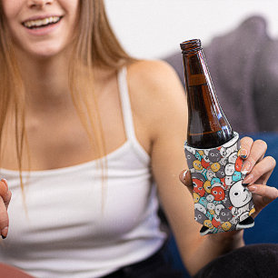 Porta-lata Rostos Monstros de Portas Multicolores