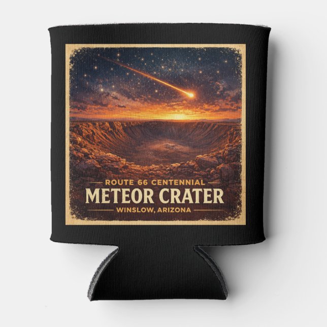 Porta-lata Rota 66 Meteor Crater Centenário Retro (Frente)