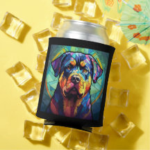 Rottweiler de Vidro Pintado